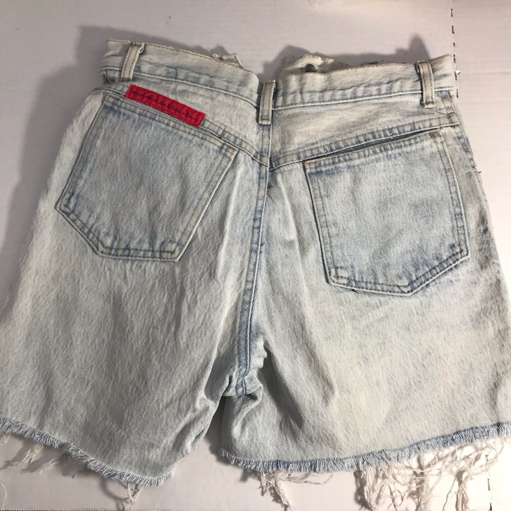 Y2K Authentic WHIPP Denim Shorts Light Acid Wash 24